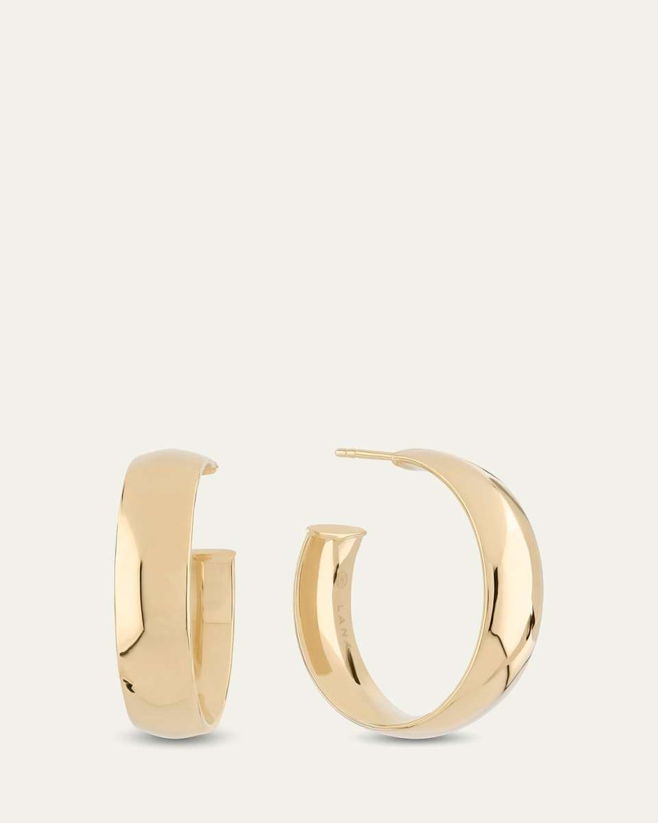 24mm Curved Hoop Earrings in 14K Yellow Gold